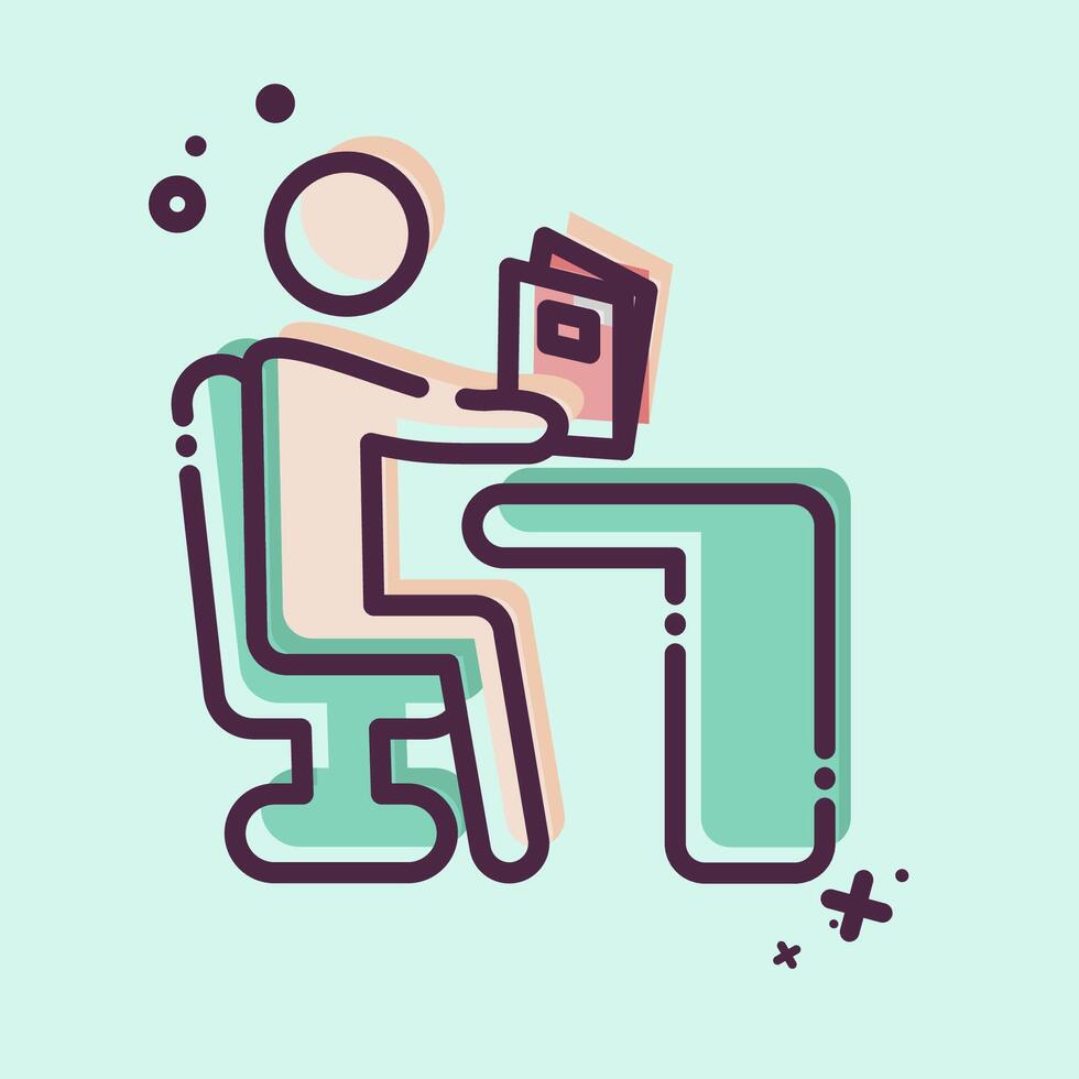Icon Reading. related to Book symbol. MBE style. simple design illustration vector