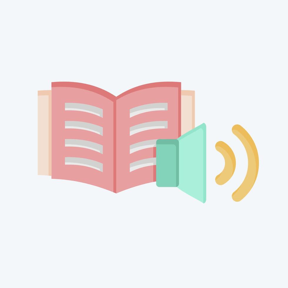 Icon Audio Book. related to Book symbol. flat style. simple design illustration vector