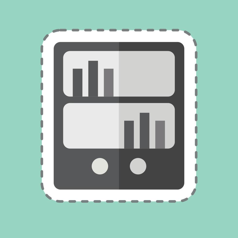 Sticker line cut Book Shelf. related to Book symbol. simple design illustration vector