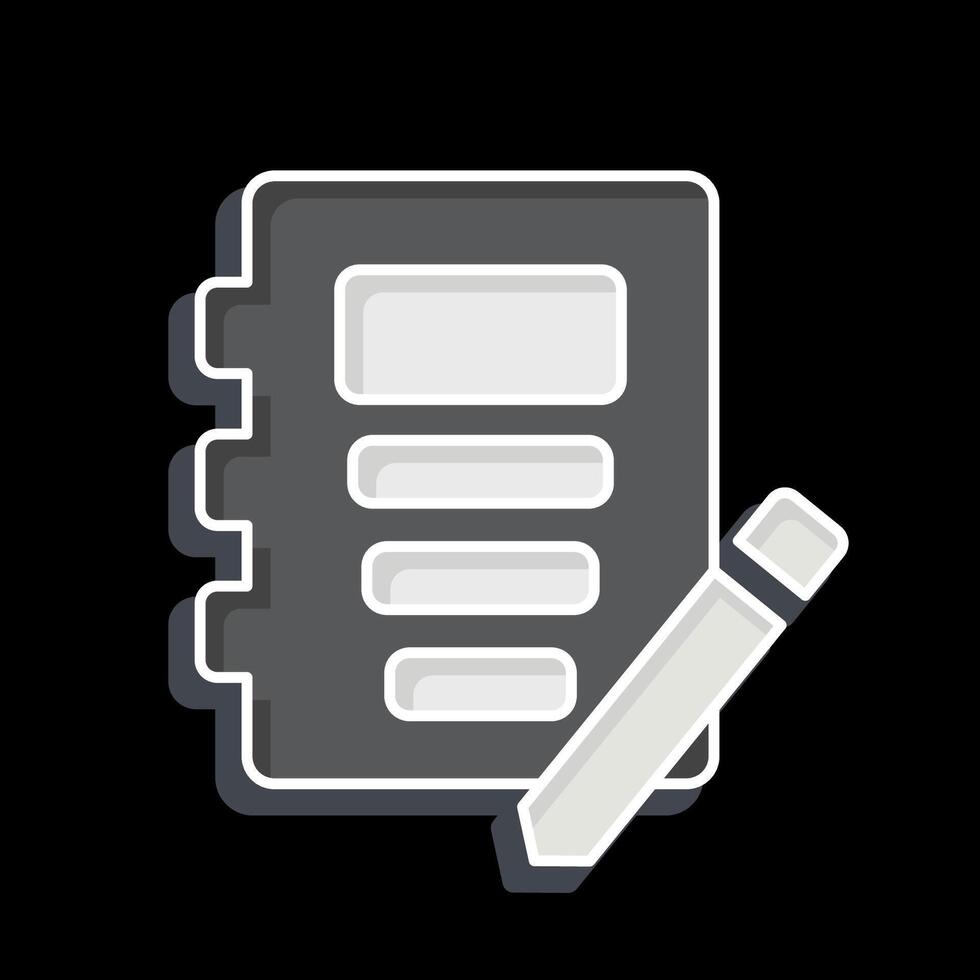 Icon Note Book. related to Book symbol. glossy style. simple design illustration vector