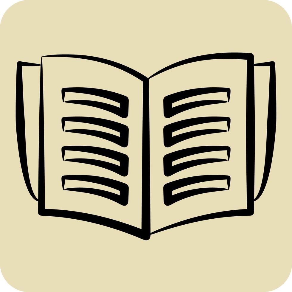 Icon Book. related to Book symbol. hand drawn style. simple design illustration vector