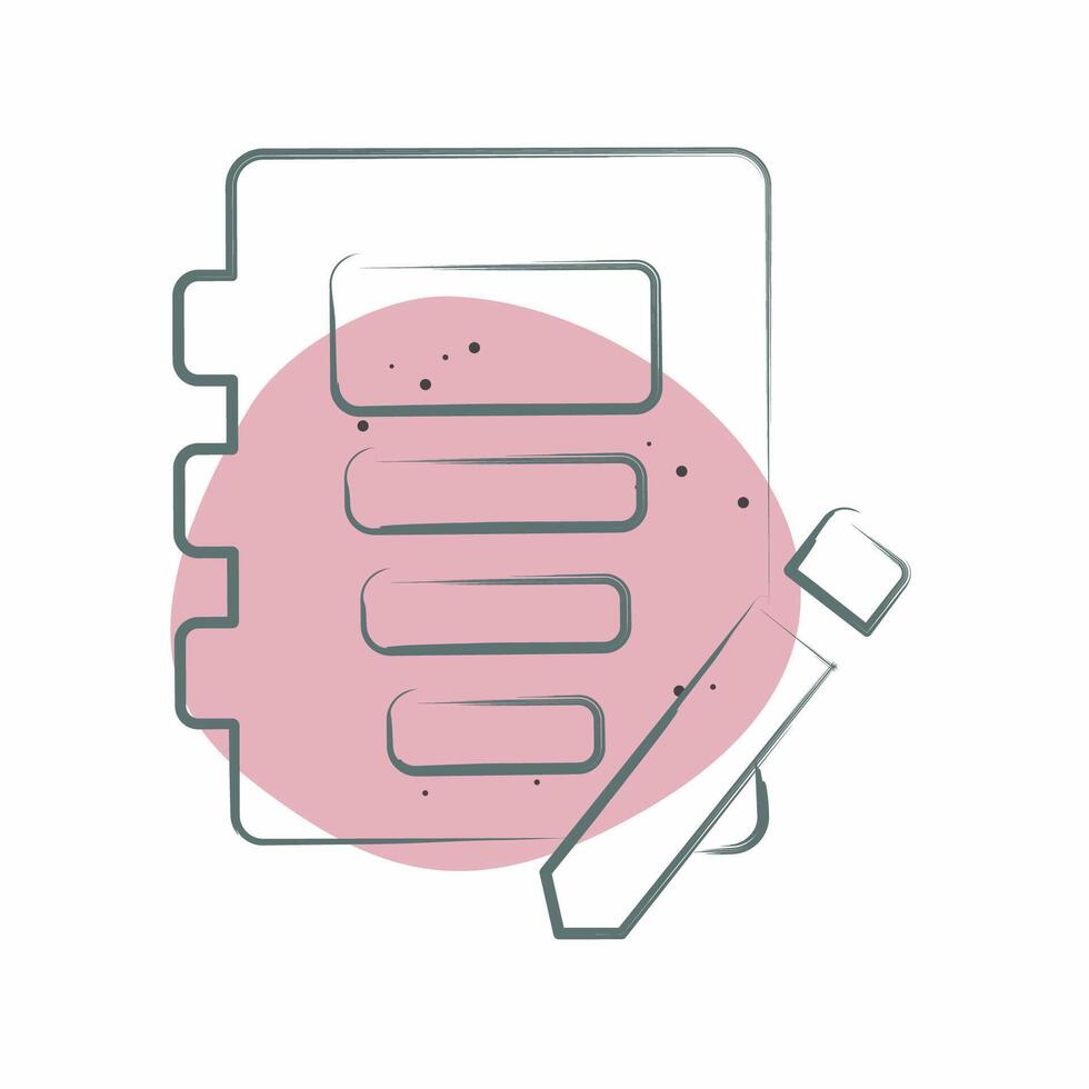 Icon Note Book. related to Book symbol. Color Spot Style. simple design illustration vector