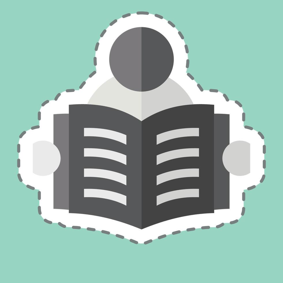 Sticker line cut Read. related to Book symbol. simple design illustration vector