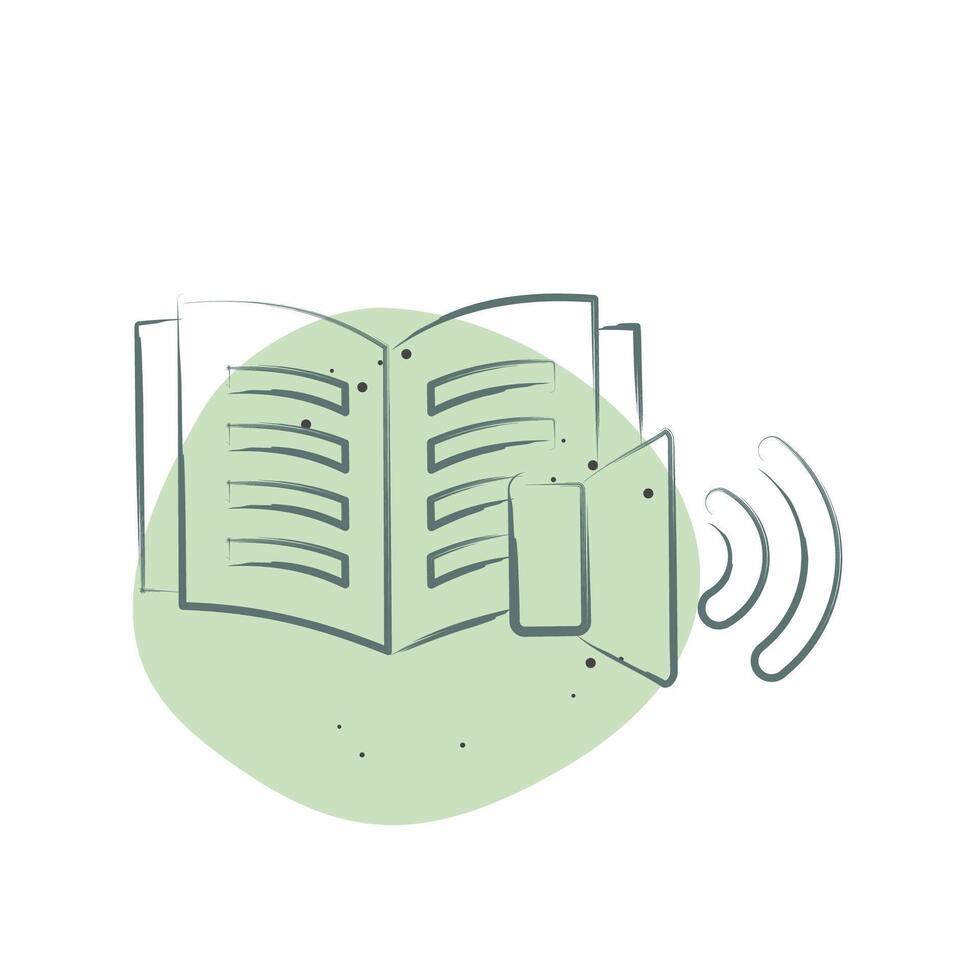 Icon Audio Book. related to Book symbol. Color Spot Style. simple design illustration vector