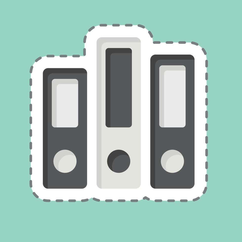 Sticker line cut Archive. related to Book symbol. simple design illustration vector