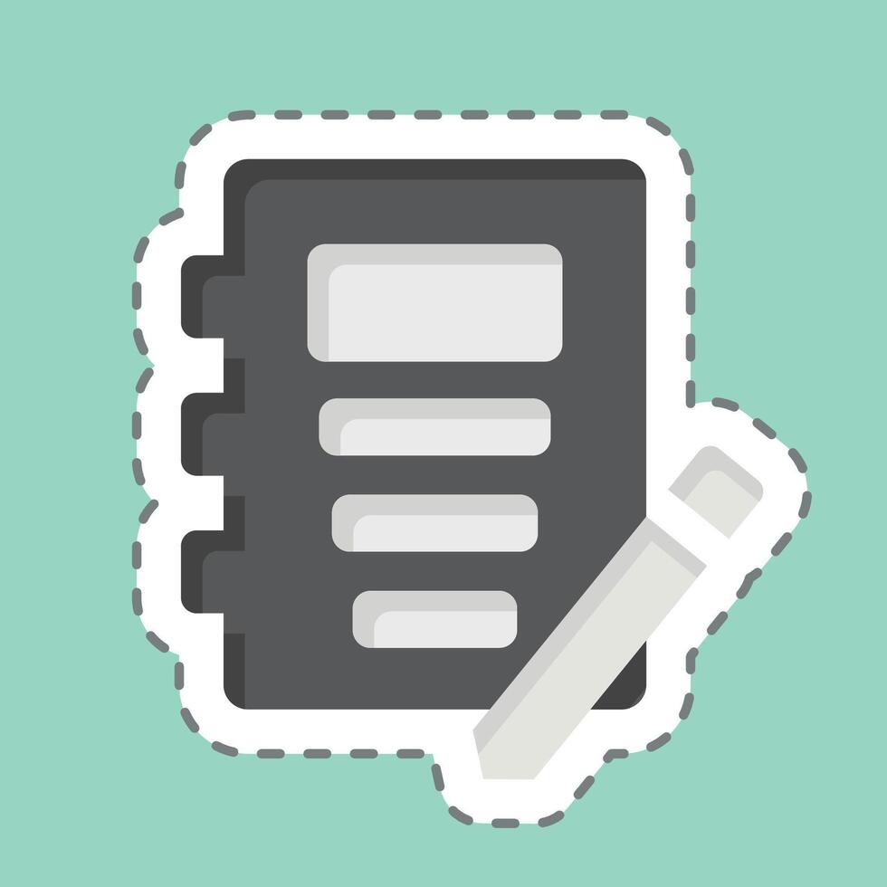 Sticker line cut Note Book. related to Book symbol. simple design illustration vector