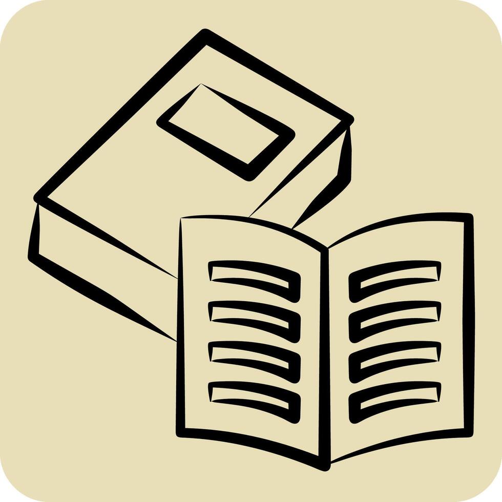 Icon Books. related to Book symbol. hand drawn style. simple design illustration vector