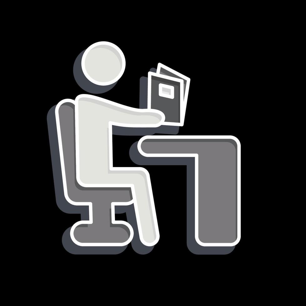 Icon Reading. related to Book symbol. glossy style. simple design illustration vector