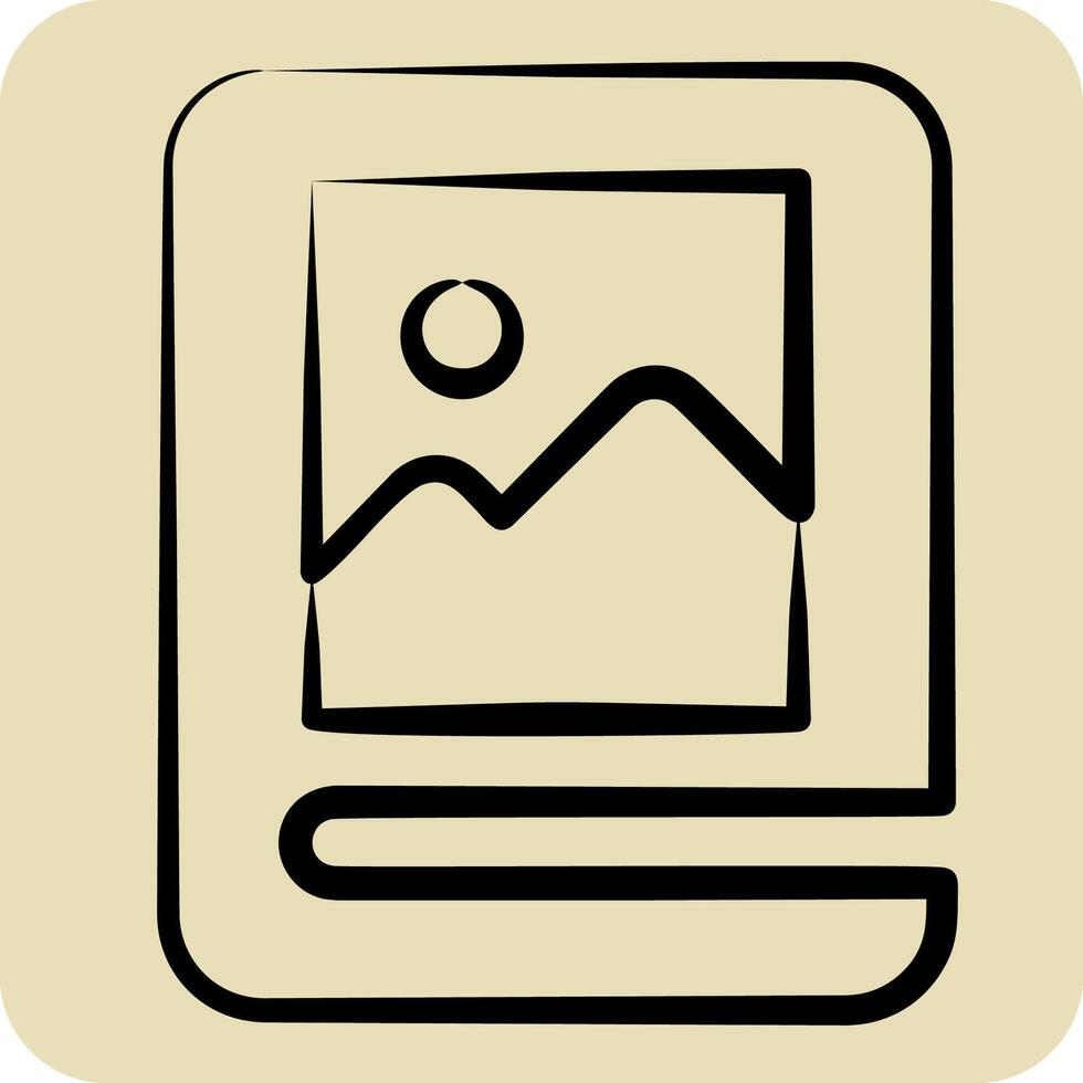 Icon Album. related to Book symbol. hand drawn style. simple design illustration vector