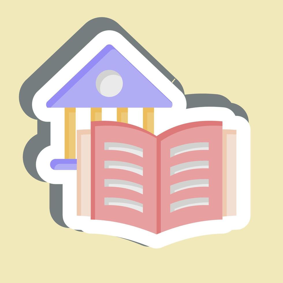 Sticker Library. related to Book symbol. simple design illustration vector