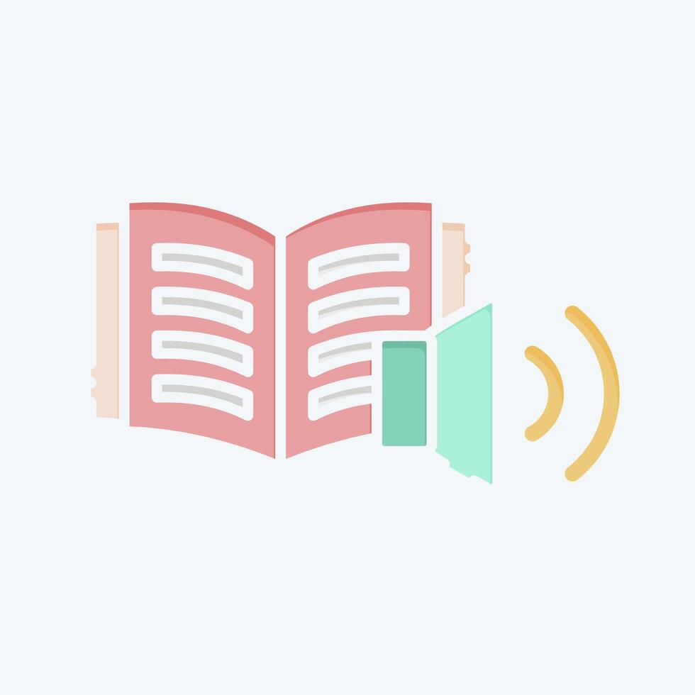 Icon Audio Book. related to Book symbol. doodle style. simple design illustration vector