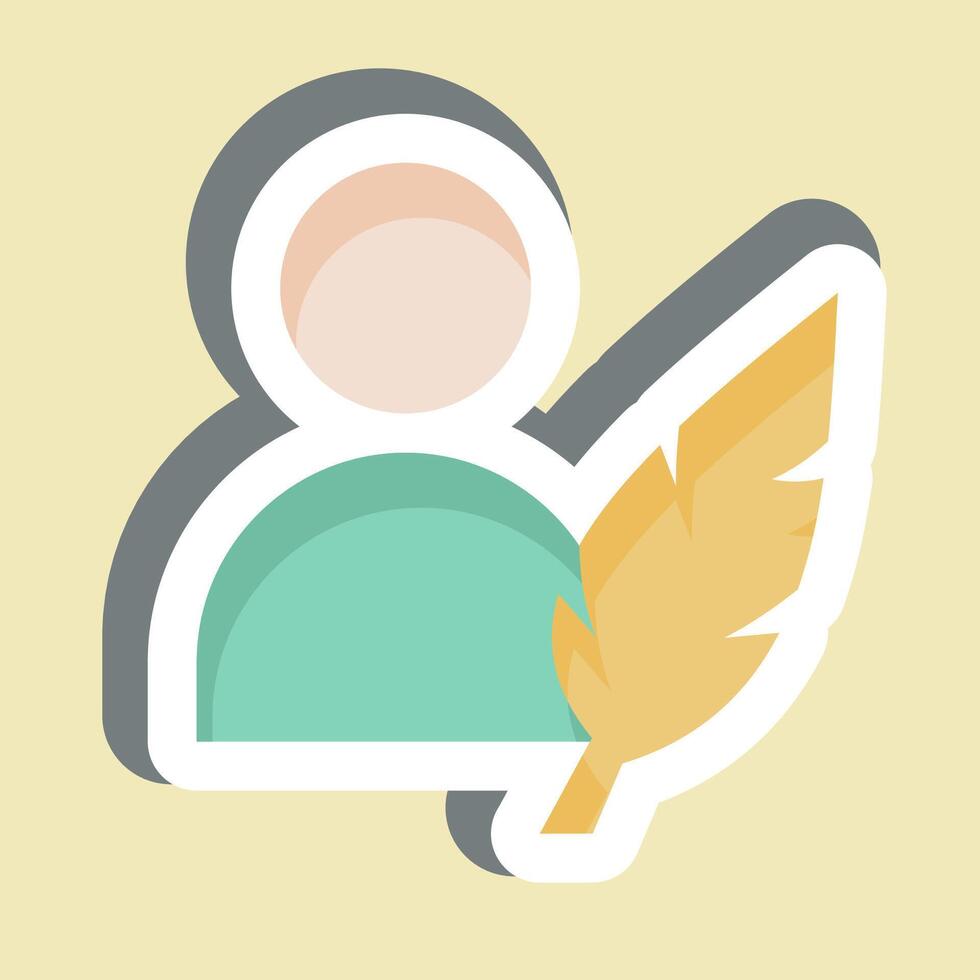 Sticker Author. related to Book symbol. simple design illustration vector