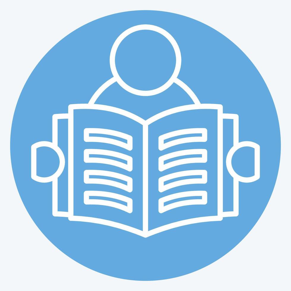 Icon Read. related to Book symbol. blue eyes style. simple design illustration vector