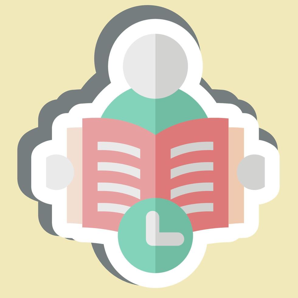 Sticker Reading Time. related to Book symbol. simple design illustration vector