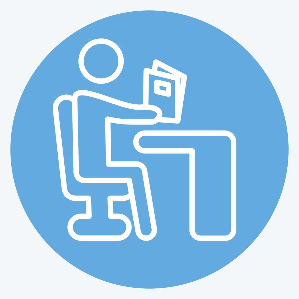 Icon Reading. related to Book symbol. blue eyes style. simple design illustration vector