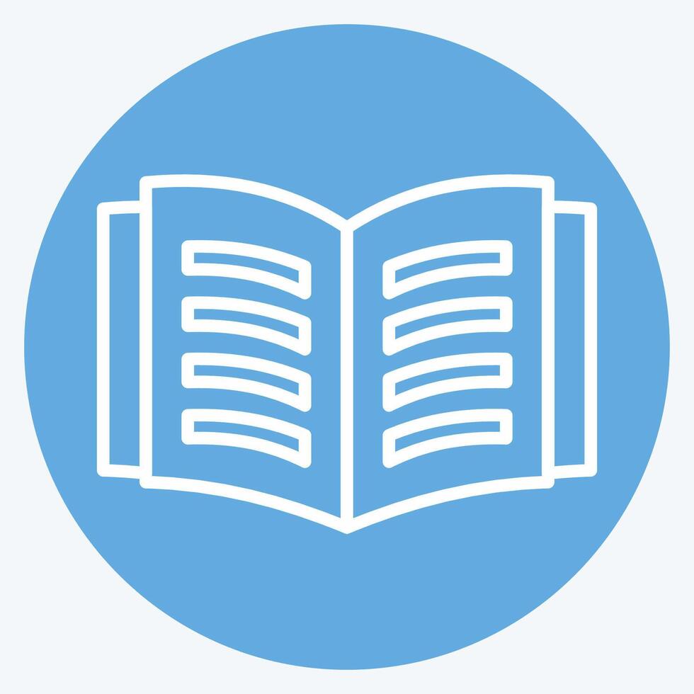 Icon Open Book. related to Book symbol. blue eyes style. simple design illustration vector
