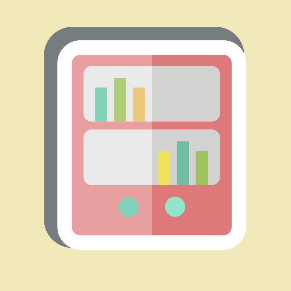Sticker Book Shelf. related to Book symbol. simple design illustration vector