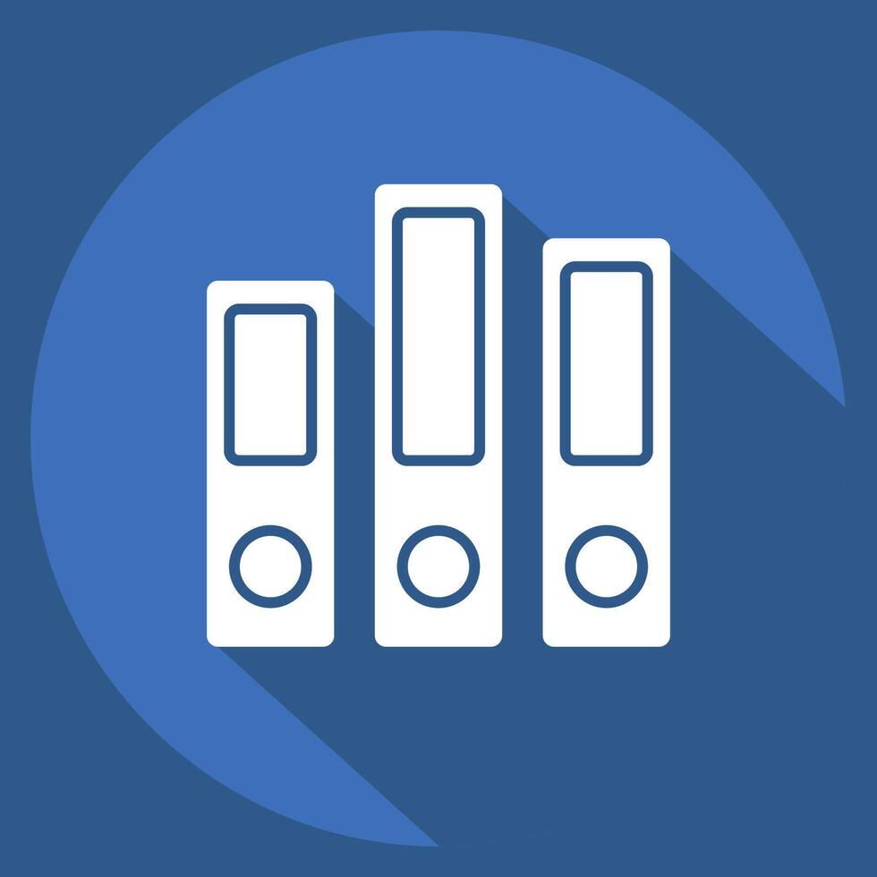 Icon Archive. related to Book symbol. long shadow style. simple design illustration vector