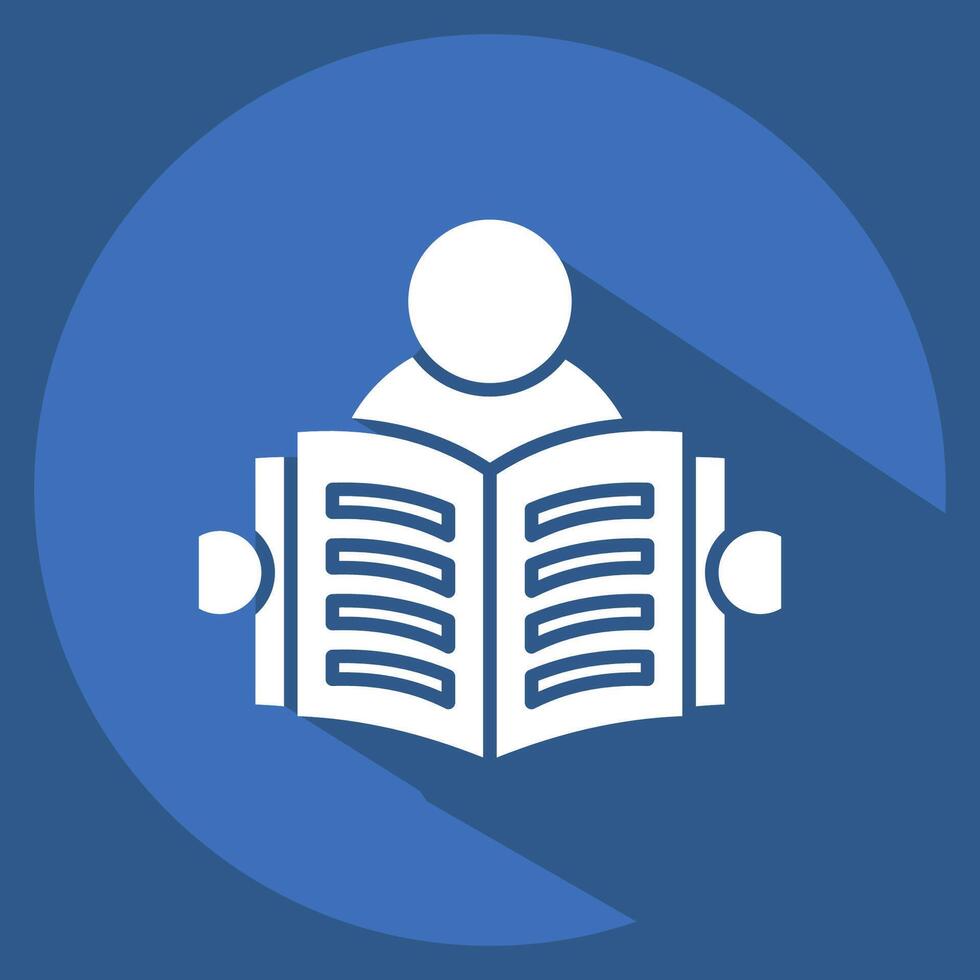 Icon Read. related to Book symbol. long shadow style. simple design illustration vector