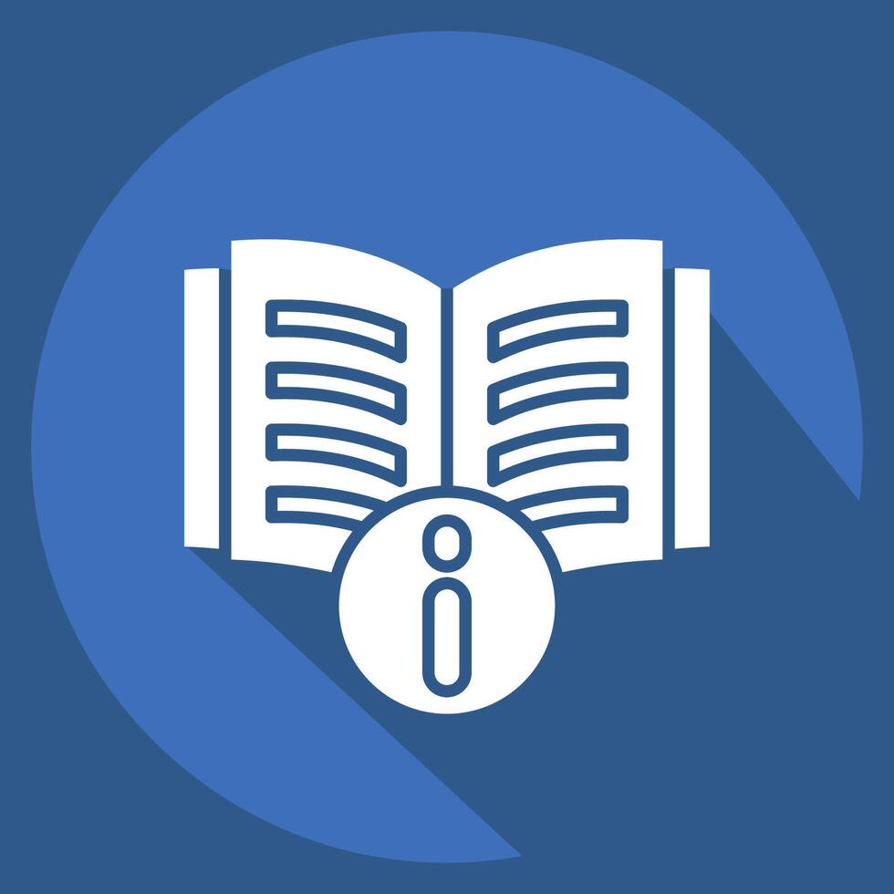 Icon Instructions. related to Book symbol. long shadow style. simple design illustration vector