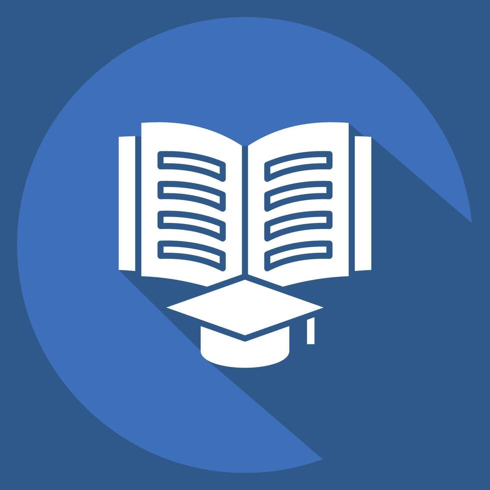 Icon Study. related to Book symbol. long shadow style. simple design illustration vector