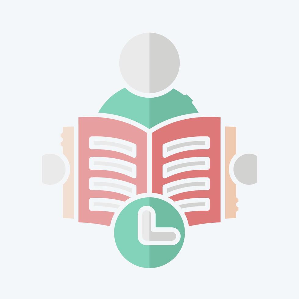 Icon Reading Time. related to Book symbol. doodle style. simple design illustration vector