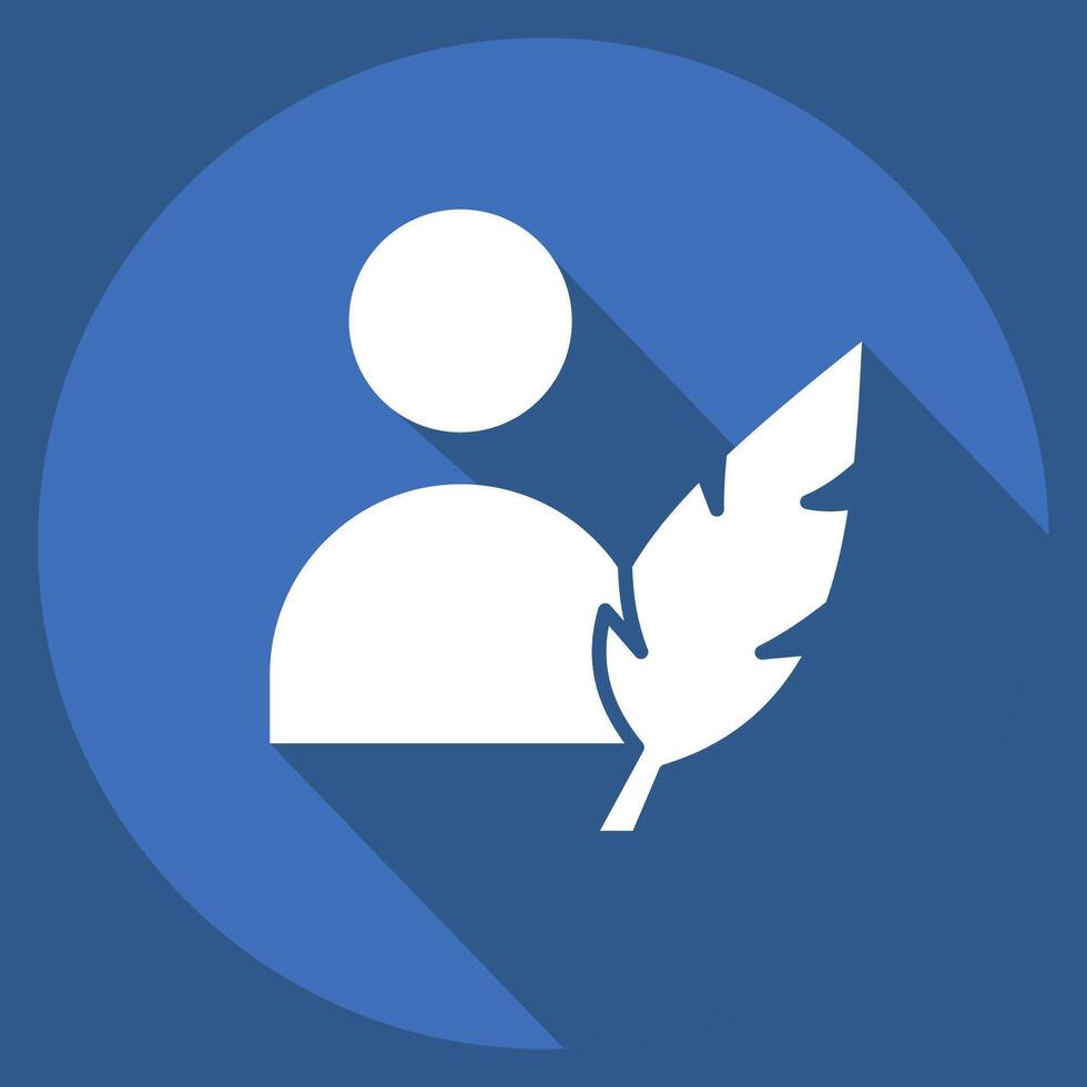 Icon Author. related to Book symbol. long shadow style. simple design illustration vector