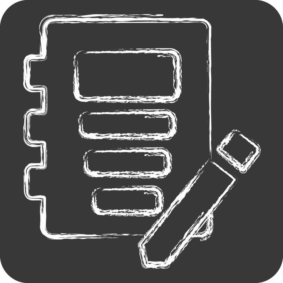 Icon Note Book. related to Book symbol. chalk Style. simple design illustration vector