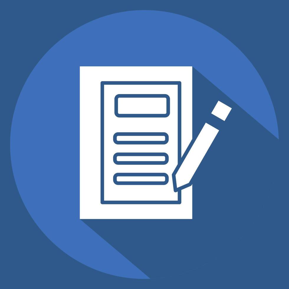 Icon Diary. related to Book symbol. long shadow style. simple design illustration vector