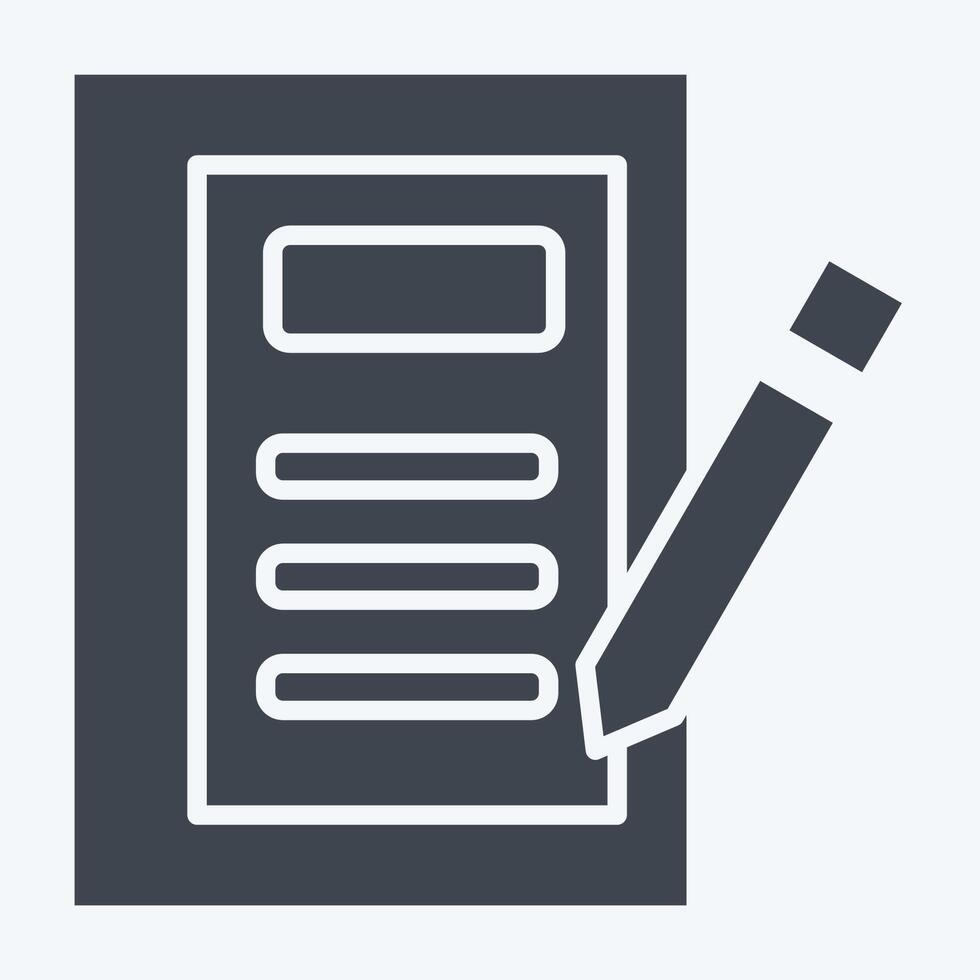 Icon Diary. related to Book symbol. glyph style. simple design illustration vector