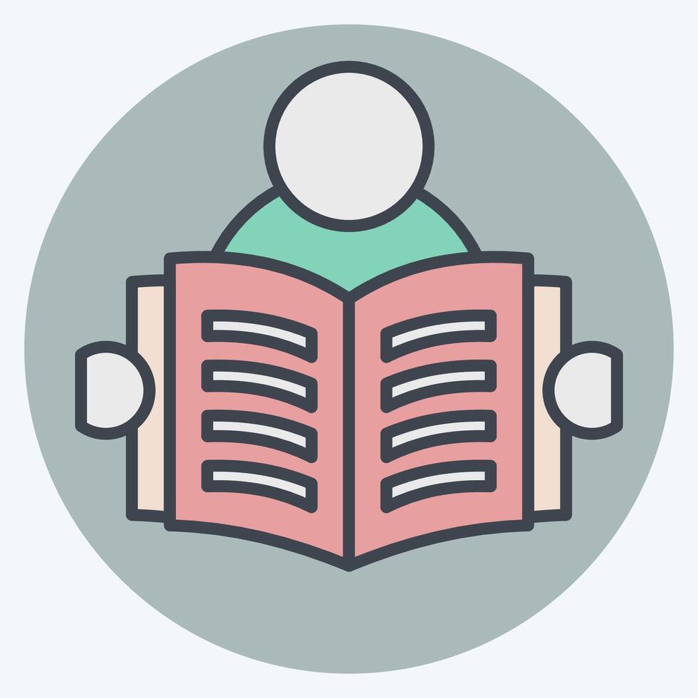 Icon Read. related to Book symbol. color mate style. simple design illustration vector