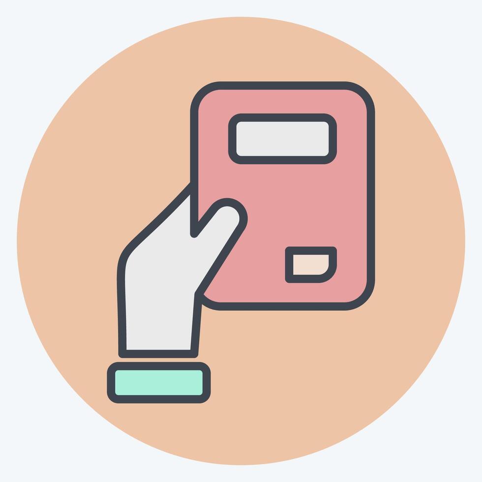 Icon Pocket Book. related to Book symbol. color mate style. simple design illustration vector