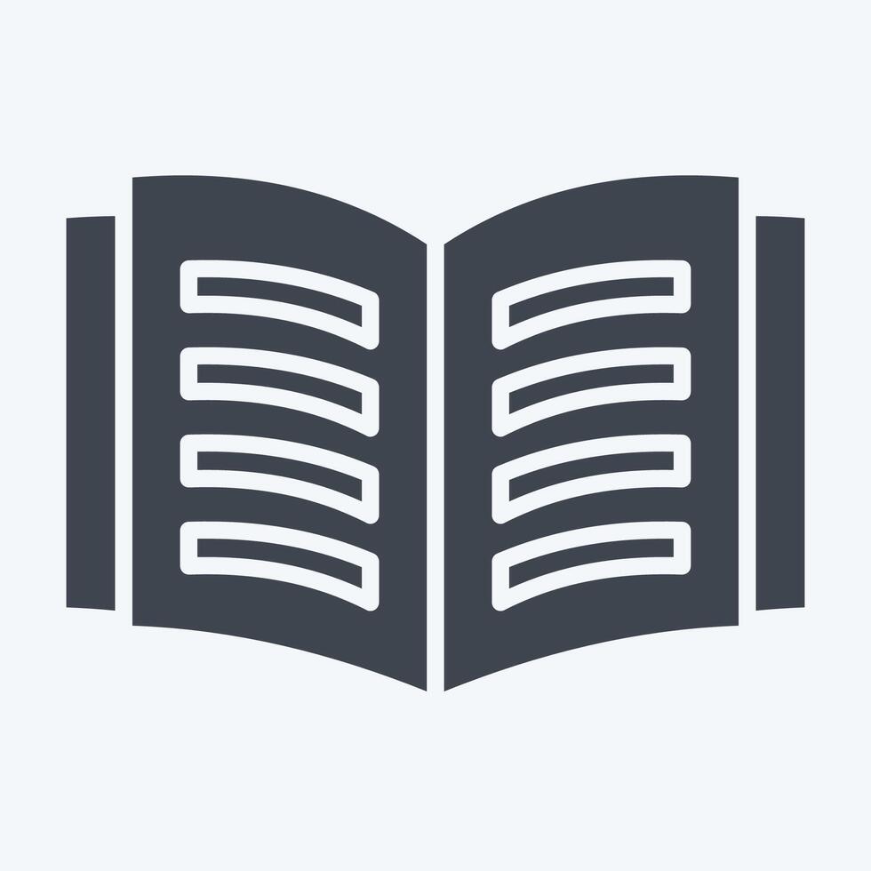 Icon Open Book. related to Book symbol. glyph style. simple design illustration vector