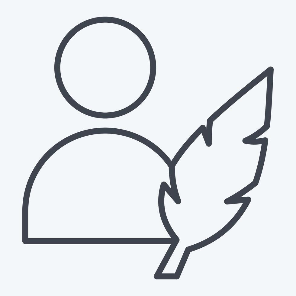 Icon Author. related to Book symbol. line style. simple design illustration vector
