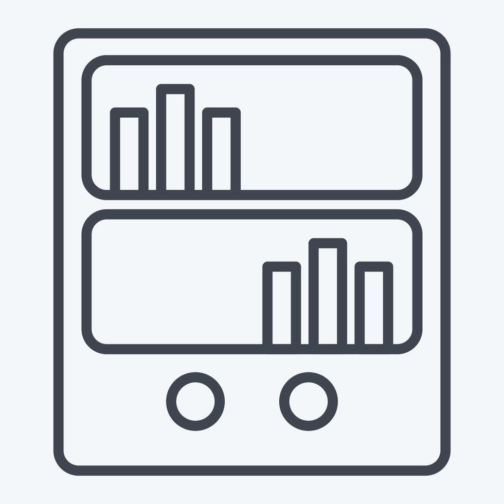 Icon Book Shelf. related to Book symbol. line style. simple design illustration vector
