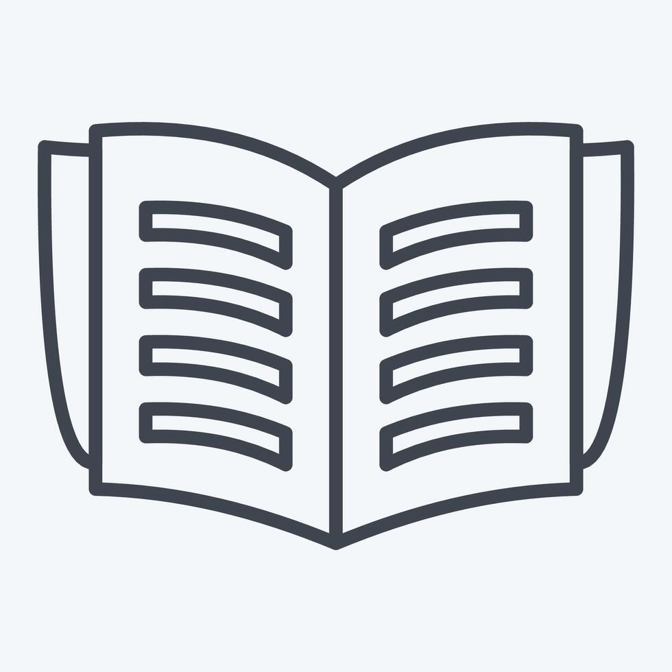 Icon Book. related to Book symbol. line style. simple design illustration vector