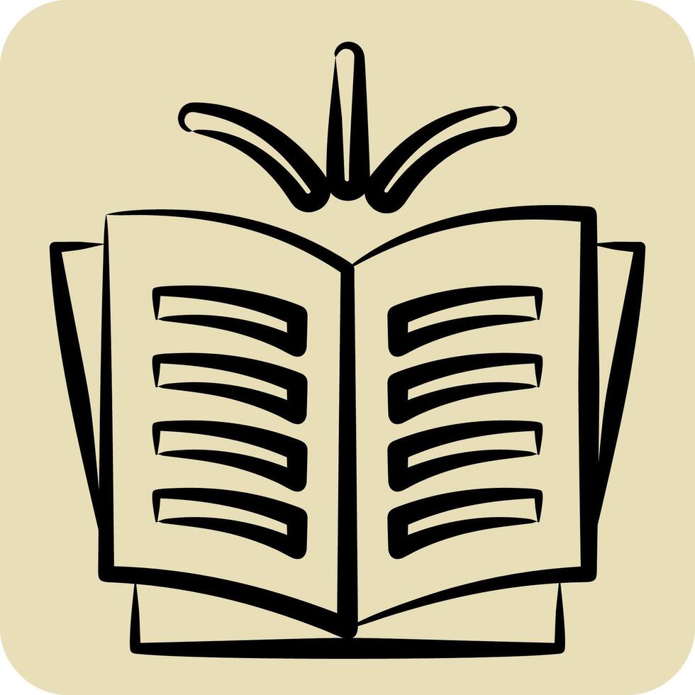 Icon Story. related to Book symbol. hand drawn style. simple design illustration vector