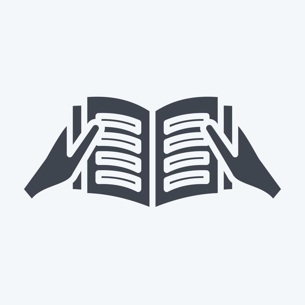 Icon Read A Book. related to Book symbol. glyph style. simple design illustration vector