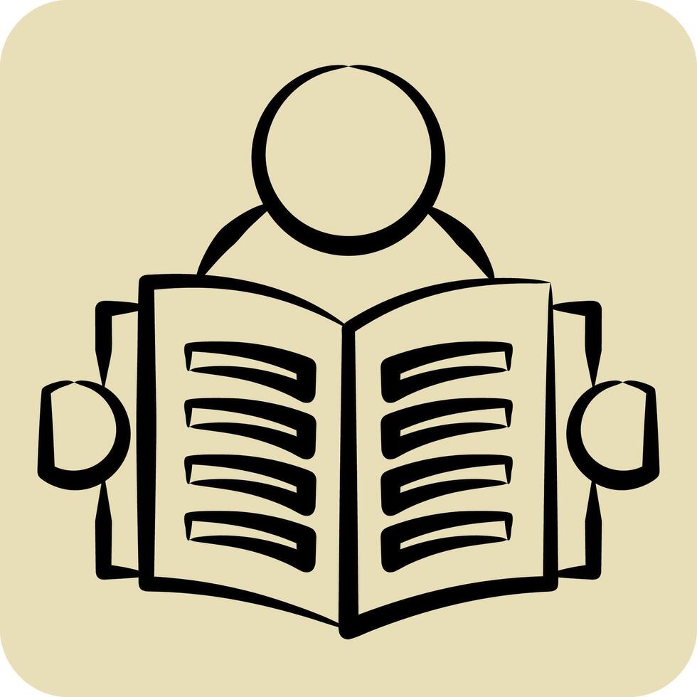 Icon Read. related to Book symbol. hand drawn style. simple design illustration vector
