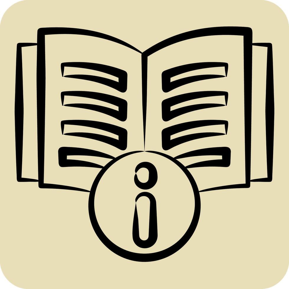 Icon Instructions. related to Book symbol. hand drawn style. simple design illustration vector