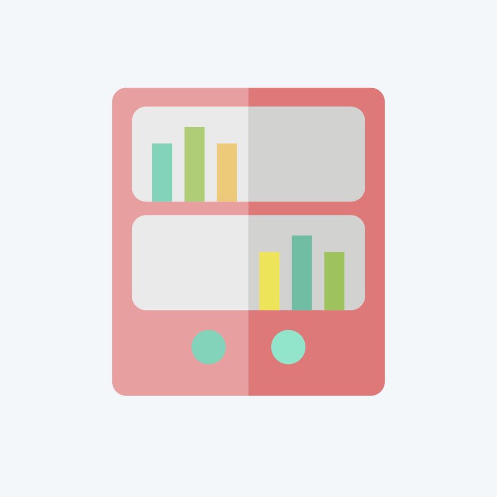 Icon Book Shelf. related to Book symbol. flat style. simple design illustration vector