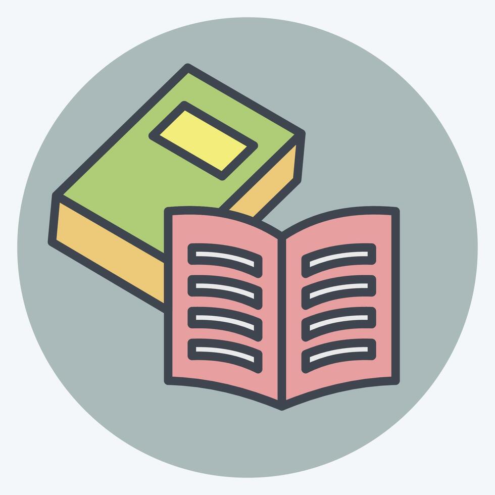 Icon Books. related to Book symbol. color mate style. simple design illustration vector
