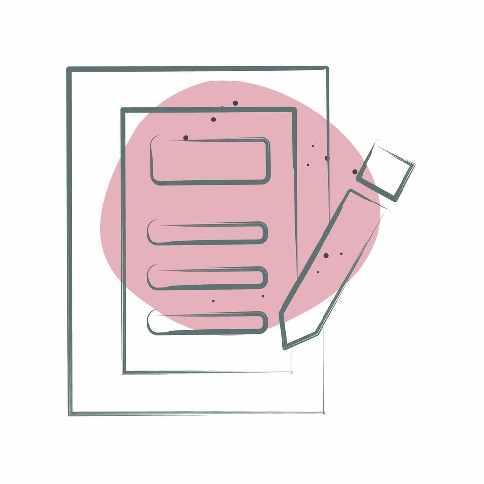 Icon Diary. related to Book symbol. Color Spot Style. simple design illustration vector