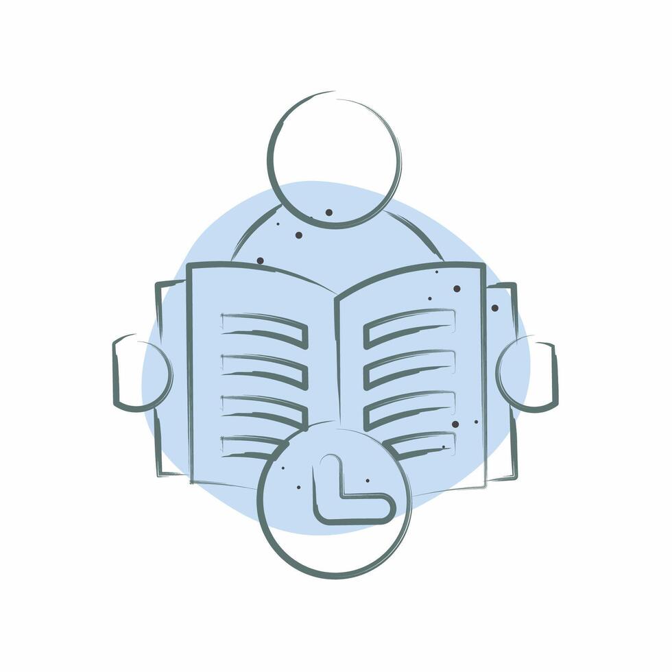 Icon Reading Time. related to Book symbol. Color Spot Style. simple design illustration vector