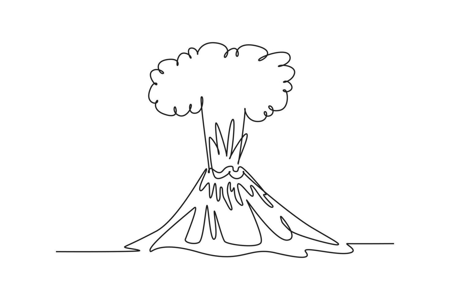 Natural disasters concept. Single line draw design graphic illustration. vector
