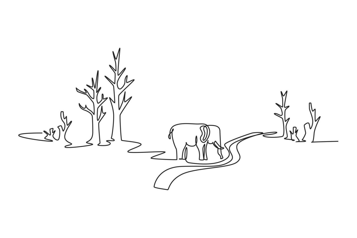 Natural disasters concept. Single line draw design graphic illustration. vector