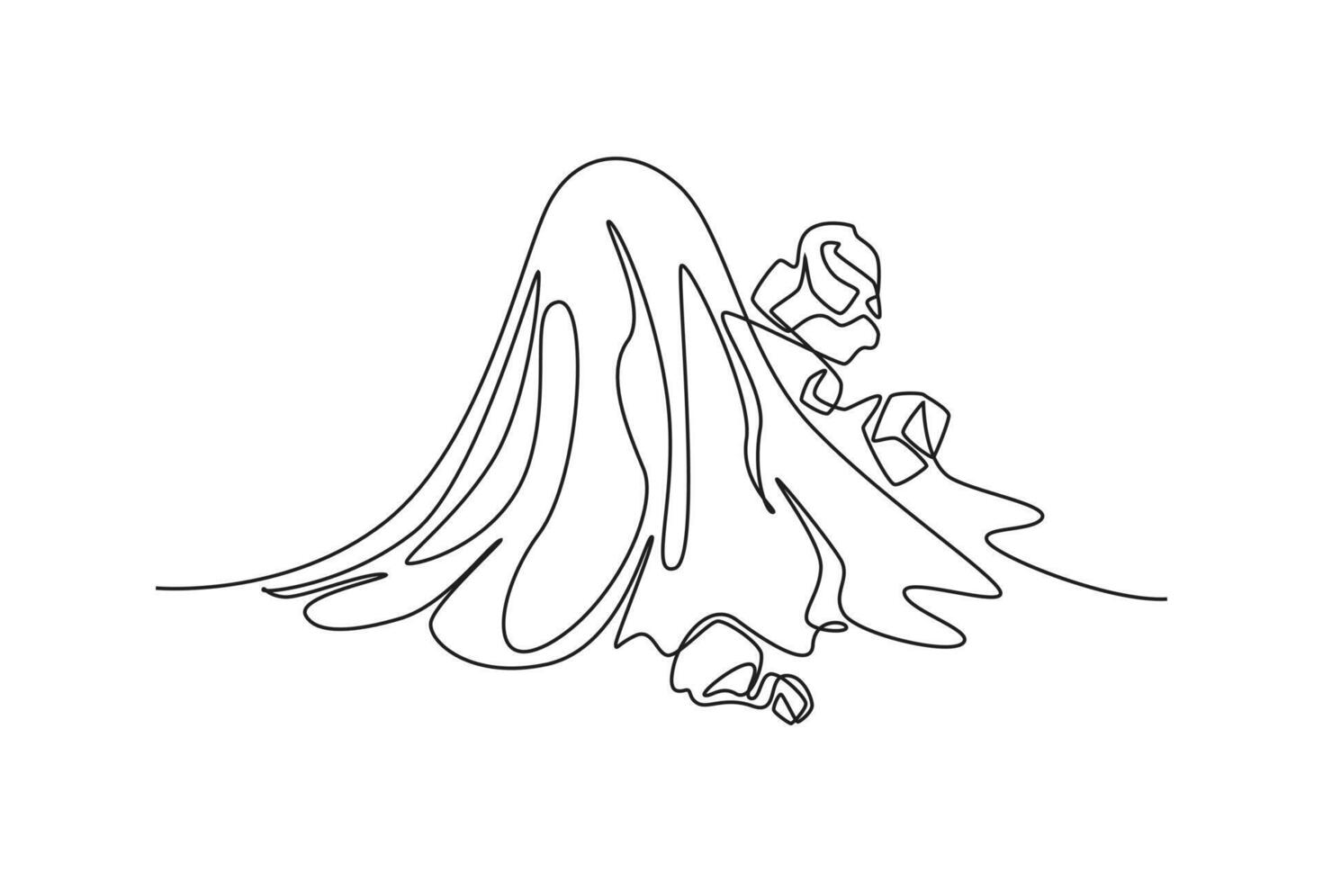 Natural disasters concept. Single line draw design graphic illustration. vector