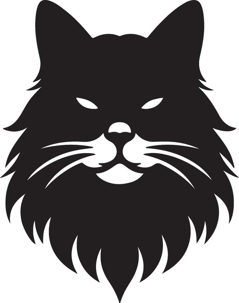 Cat Head Face Silhouette illustration vector