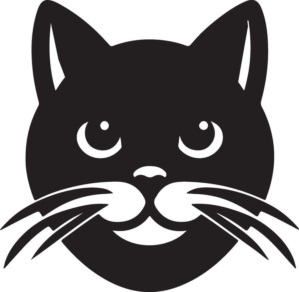 Cat Head Face Silhouette illustration vector