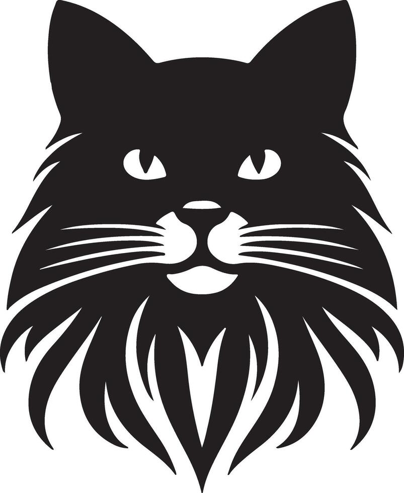 Cat Head Face Silhouette illustration vector